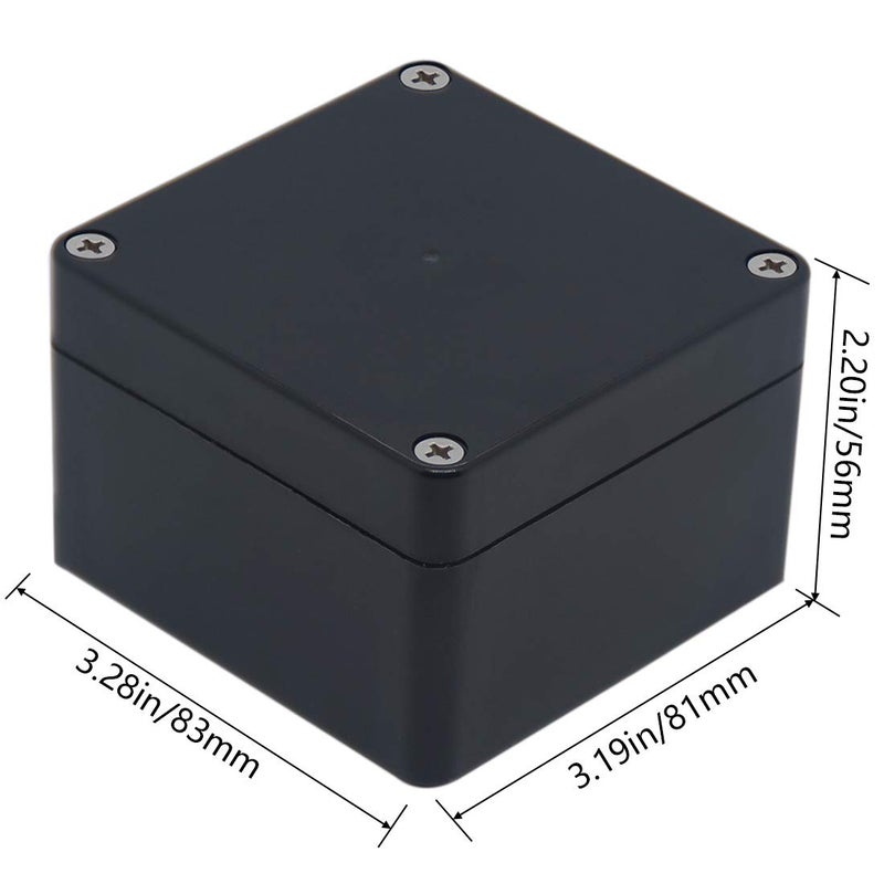 Raculety 2 Pack Project Box IP65 Waterproof Junction Box ABS Plastic Black Electrical Boxes DIY Electronic Project Case Power Enclosure 3.27"x3.19"x2.2"(83x81x56mm) - Image 2